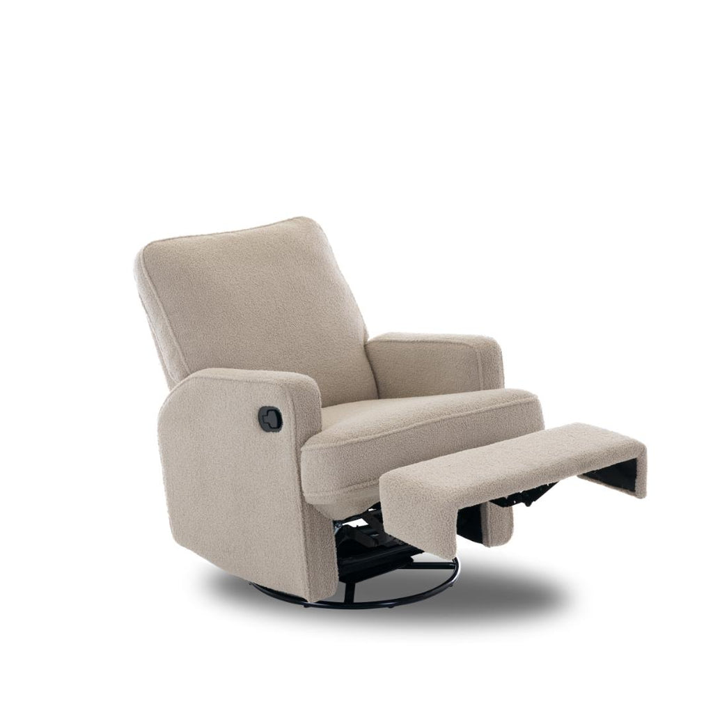 Obaby Madison Swivel Glider Recliner Chair | Teddy Fabric Truffle