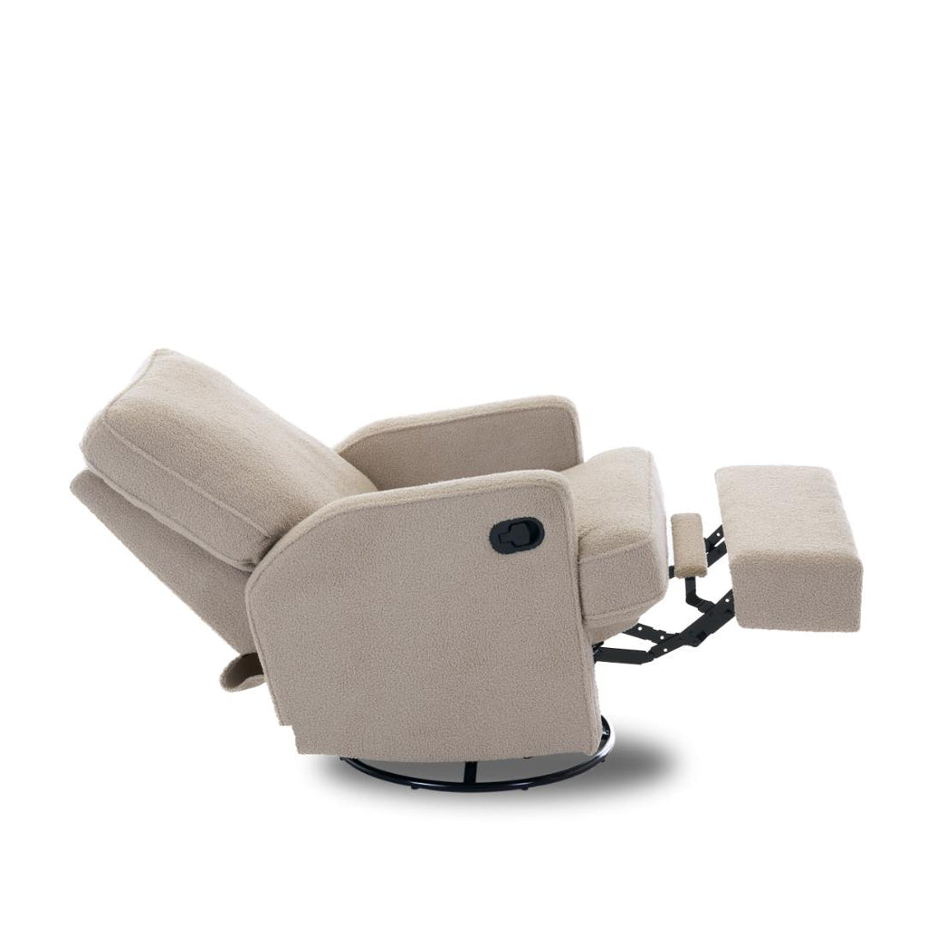 Obaby Madison Swivel Glider Recliner Chair | Teddy Fabric Truffle