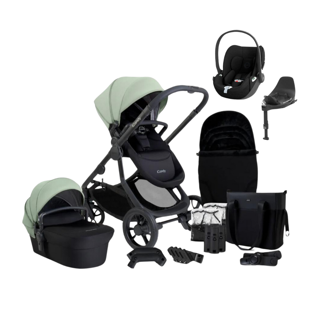 iCandy Orange 4 Pushchair & Cybex Cloud T Bundle | Pistachio on Black