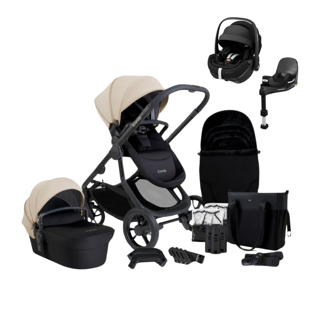 iCandy Orange 4 Pushchair & Maxi Cosi Pebble 360 Pro Bundle | Latte on Black