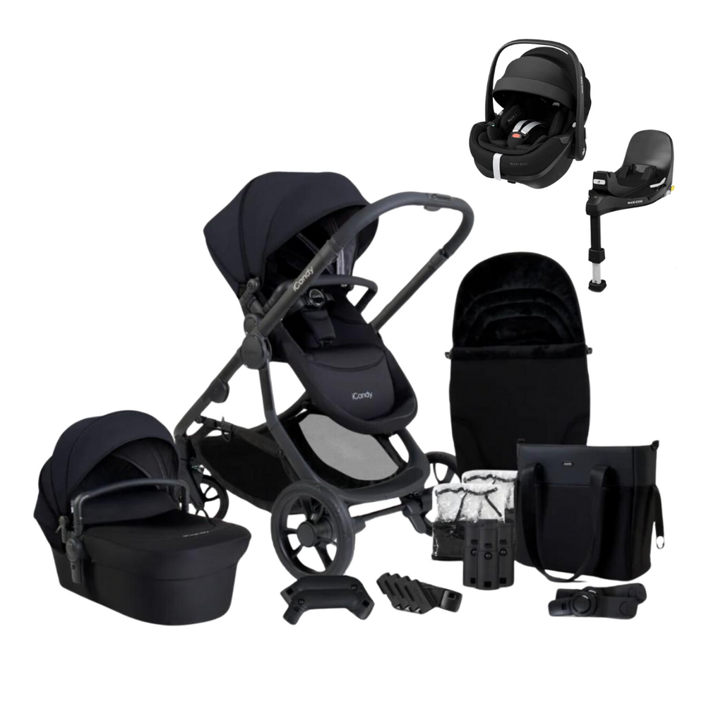 iCandy Orange 4 Pushchair & Maxi Cosi Pebble 360 Pro Bundle | Black Edition