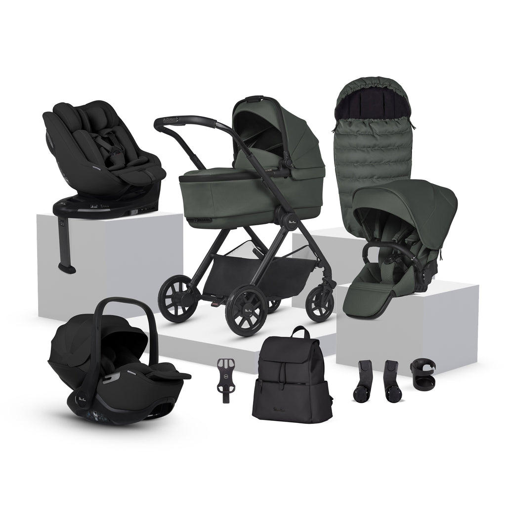 Silver Cross Reef 2 Ultimate 360 Family Car Seat Bundle | Pewter