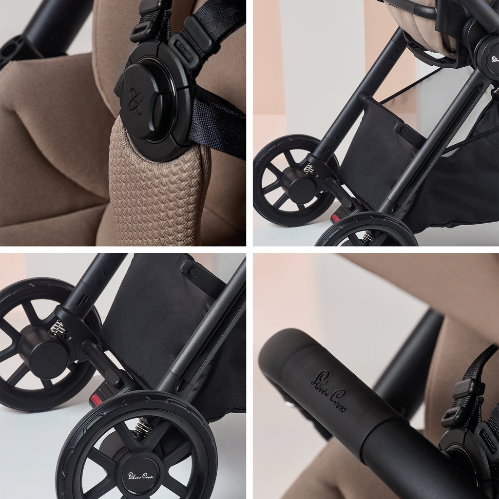 Silver Cross Reef 2 Pushchair & First Bed Folding Carrycot | Mocha