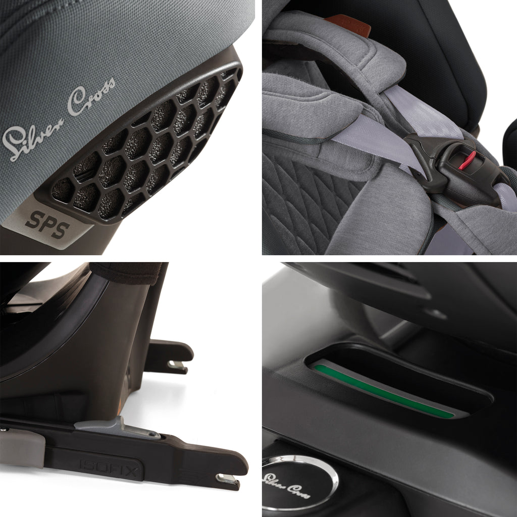 Silver Cross Motion 2 All Size Car Seat (360 Rotation) | Glacier