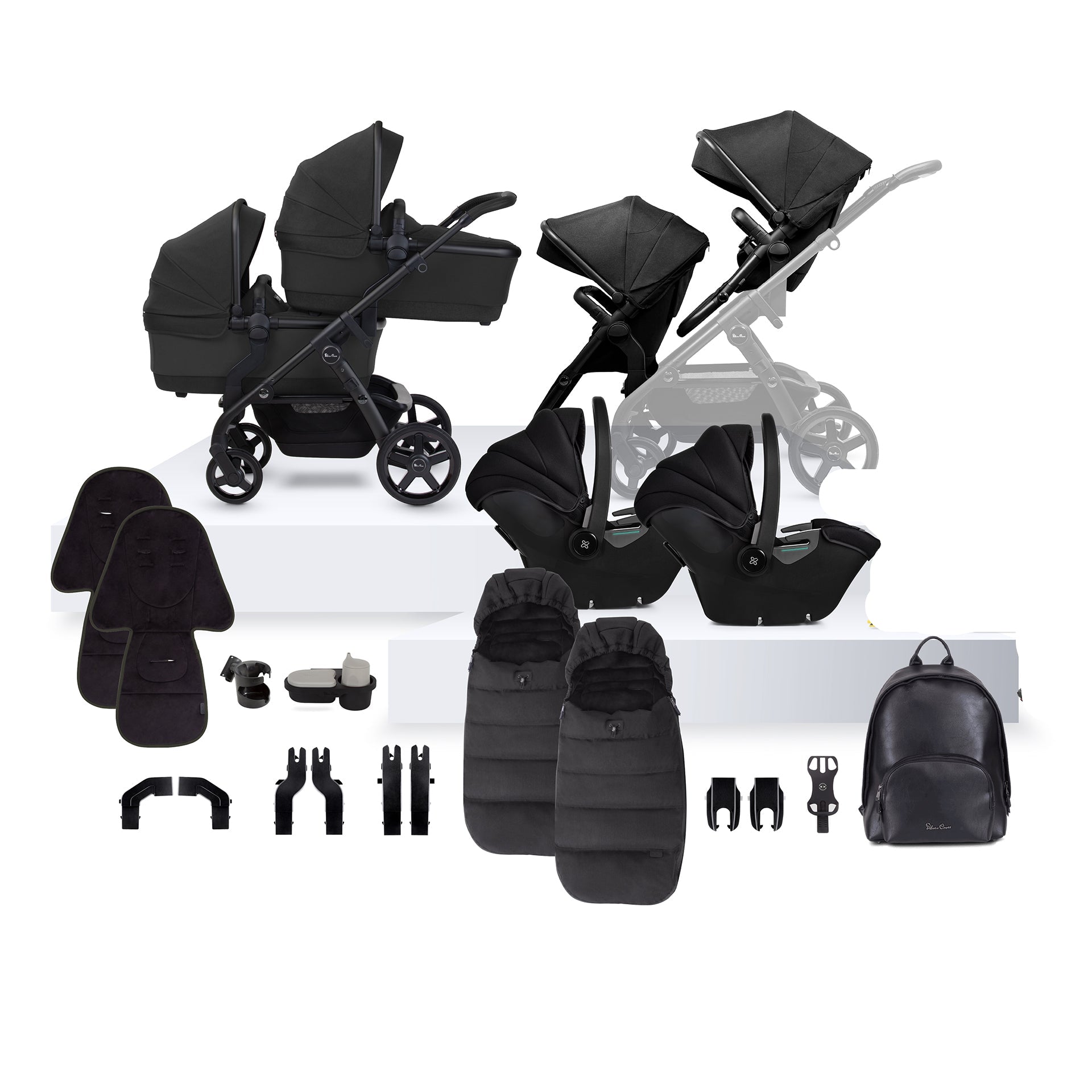 Silver Cross Wave Twin Bundle Onyx - Main Image