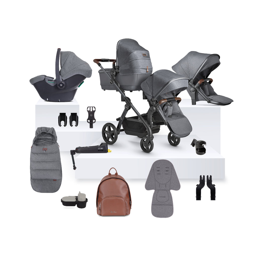 Silver Cross Wave 3 Single to Double Travel System Ultimate Bundle 2024 | Lunar