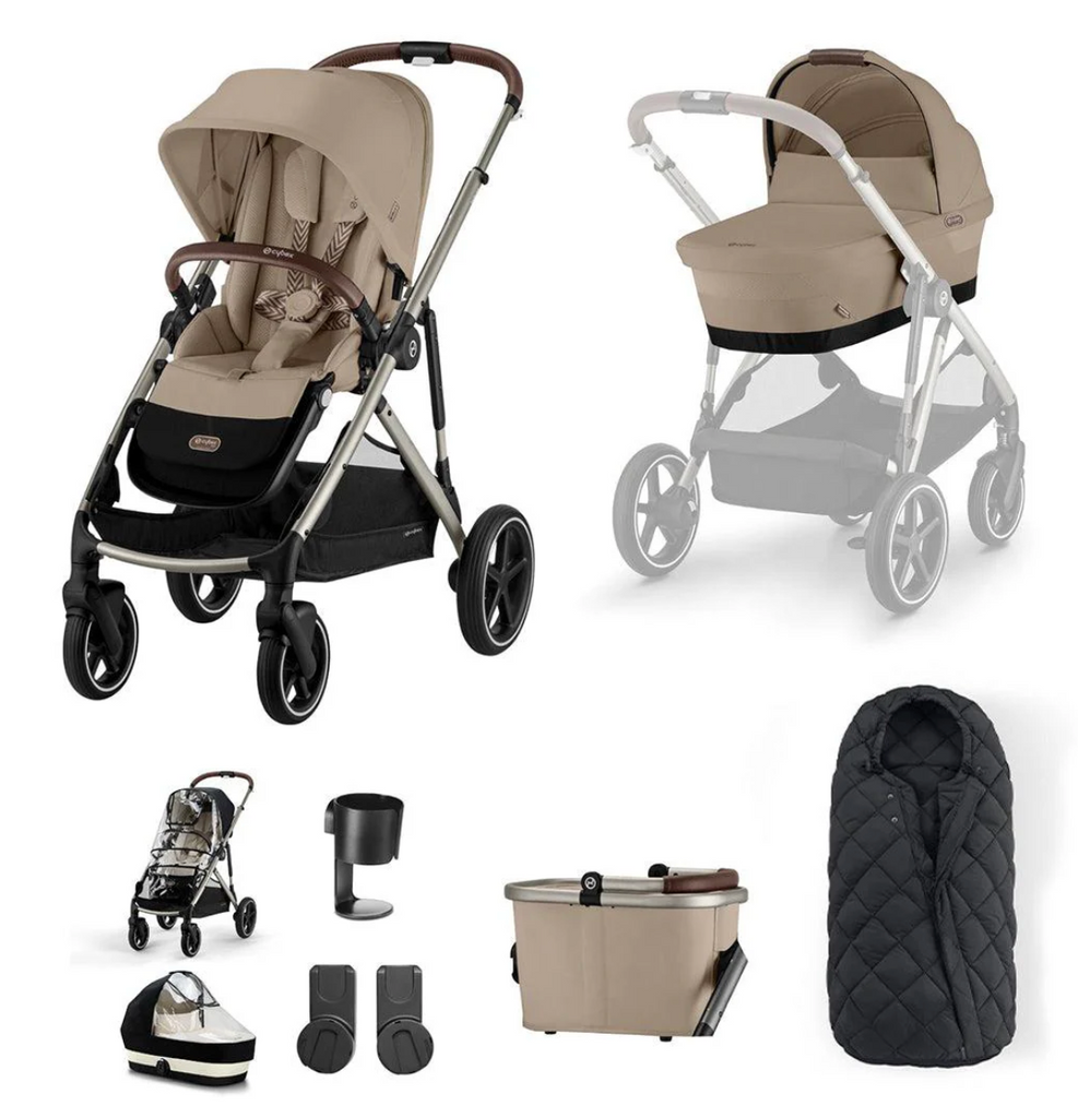 Cybex Gazelle S Pushchair Essentials Bundle (2023) - Almond Beige | Taupe