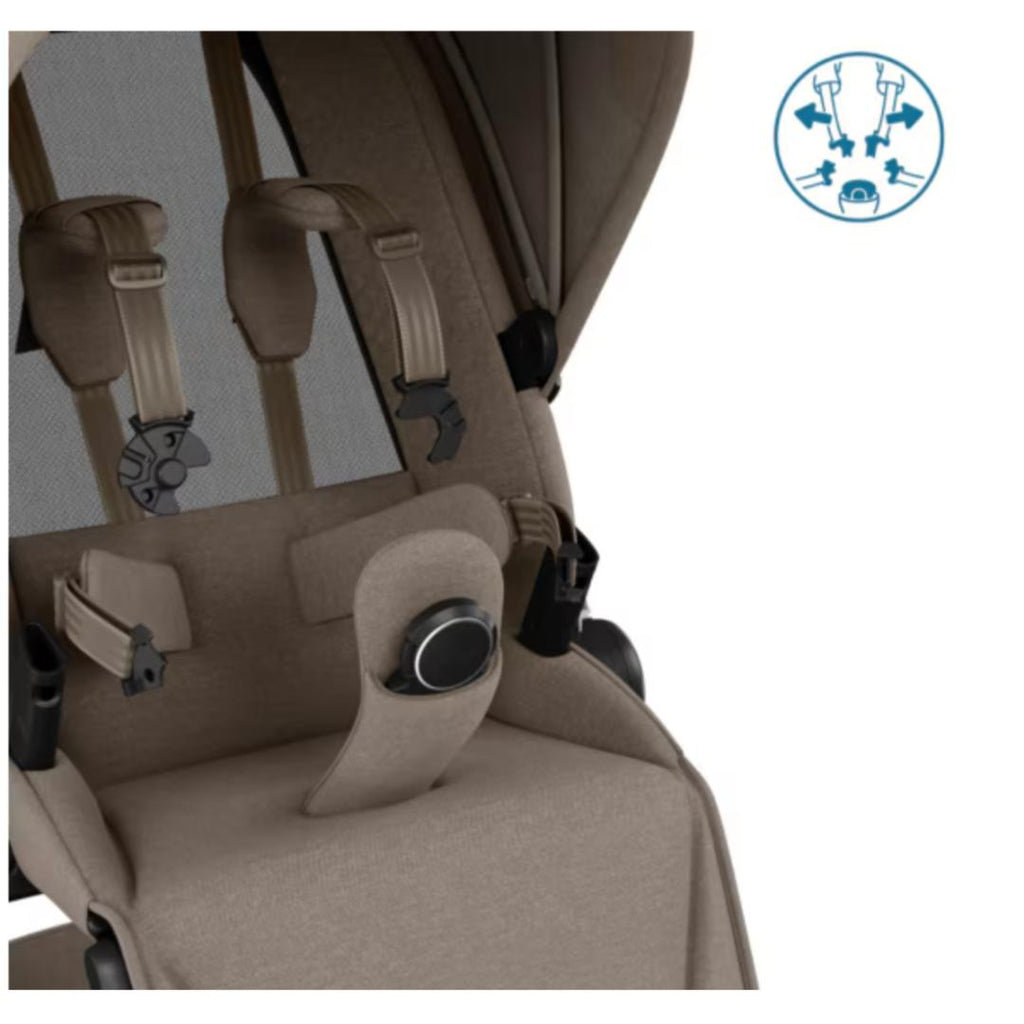 Maxi-Cosi Fame Pushchair & Carrycot - Twillic Truffle | Black