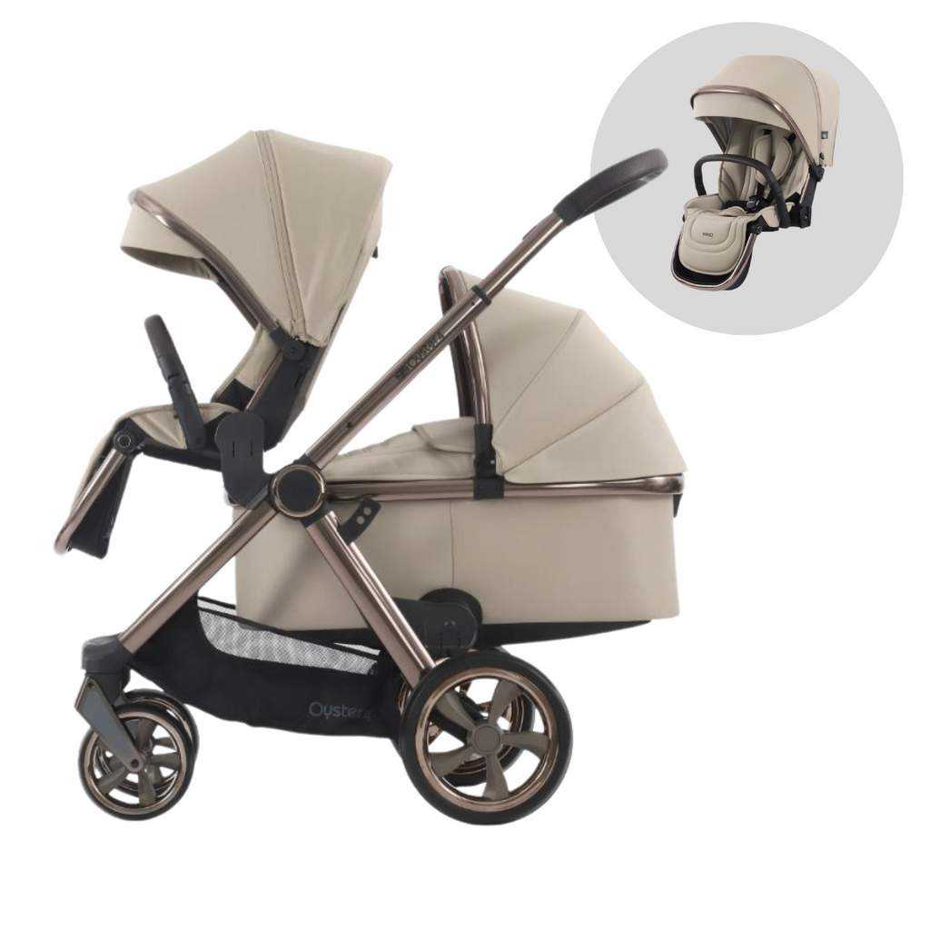 Oyster 4 Pushchair Double | Buttermilk