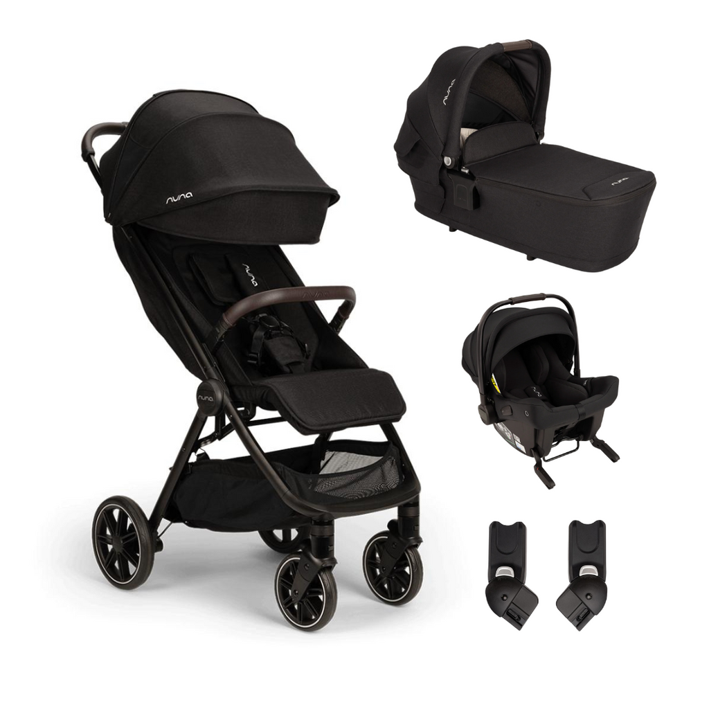 Nuna TRVL LX Stroller, Carrycot & Pipa URBN Travel System - Caviar