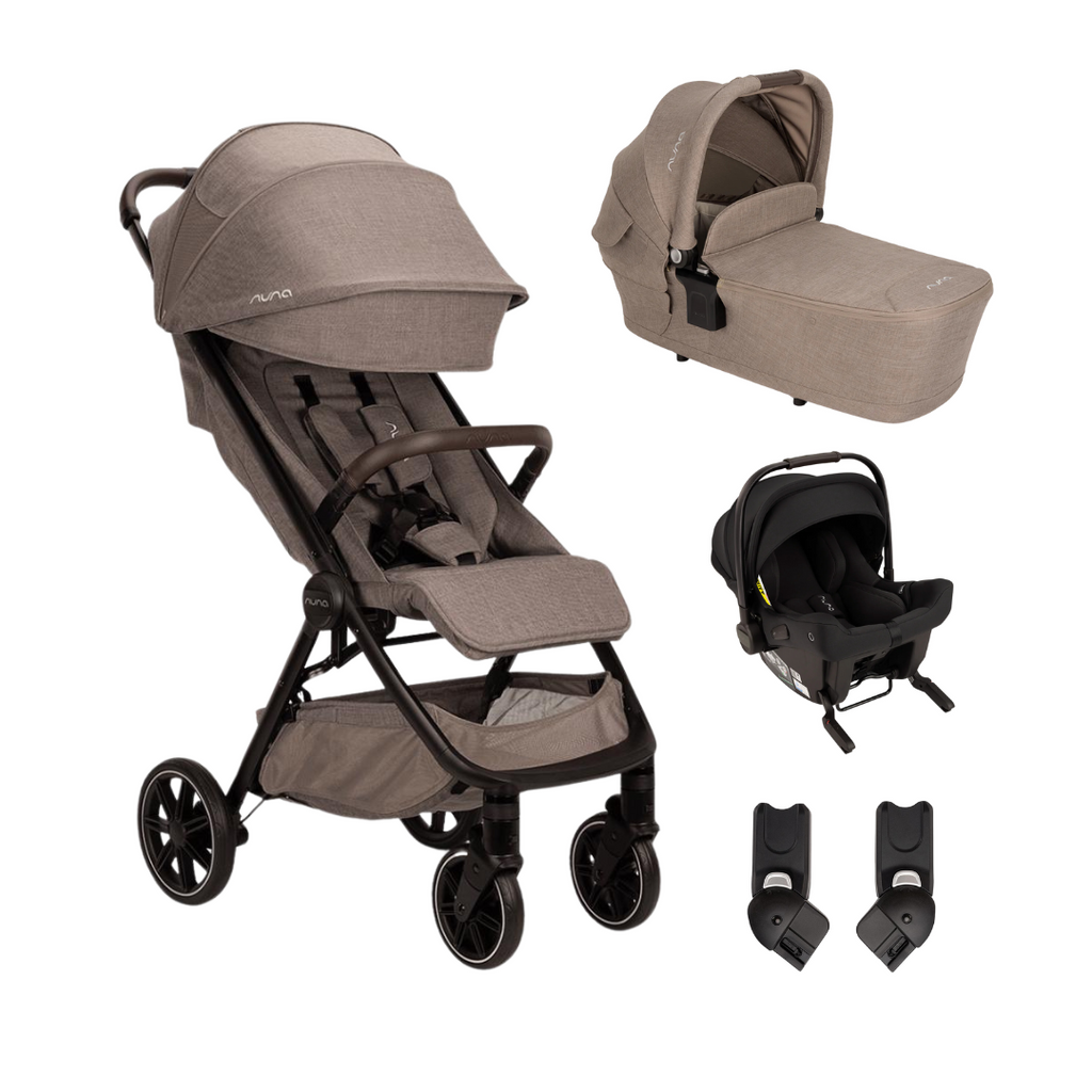 Nuna TRVL LX Stroller,Carrycot & Pipa URBN Travel System - Cedar