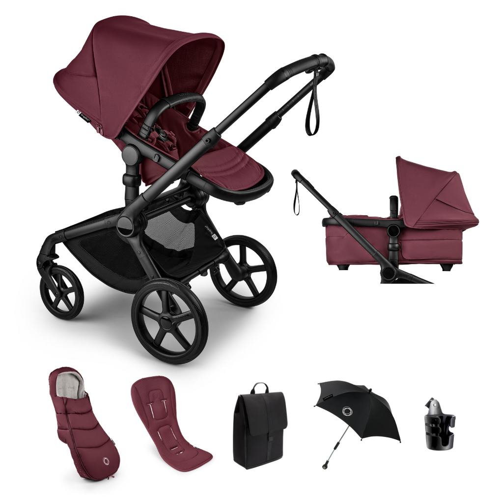 Bugaboo Fox 5 RENEW Complete Pushchair Bundle | Dark Cherry