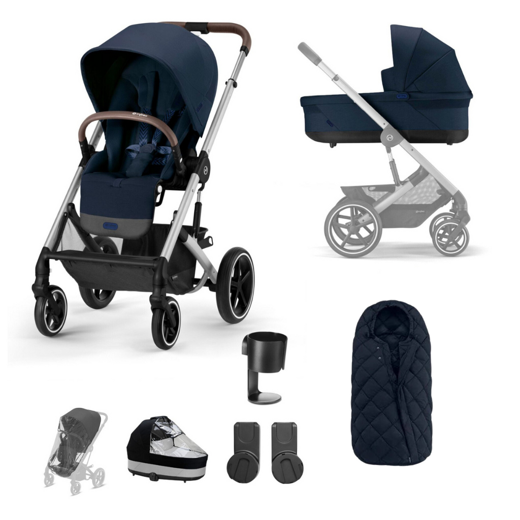 Cybex Balios S Lux Essentials Bundle - Silver - Ocean Blue