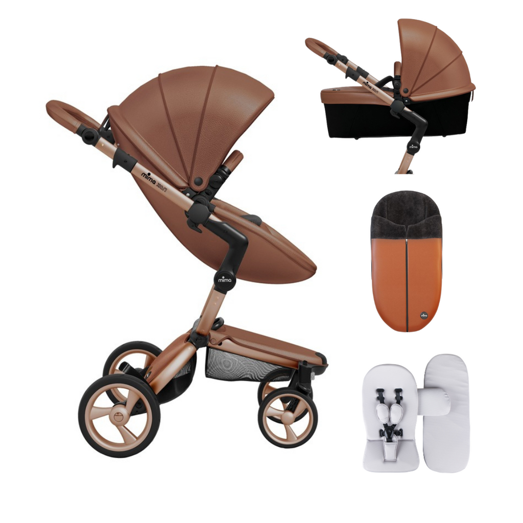 Mima Pushchair Bundle | Camel on Rose Gold Chassis