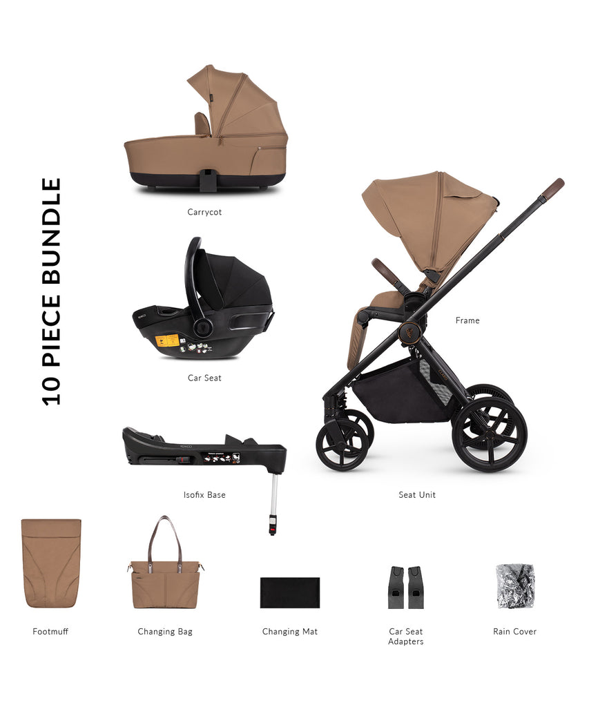 Venicci Claro 3-in-1 Travel System + Base | Caramel