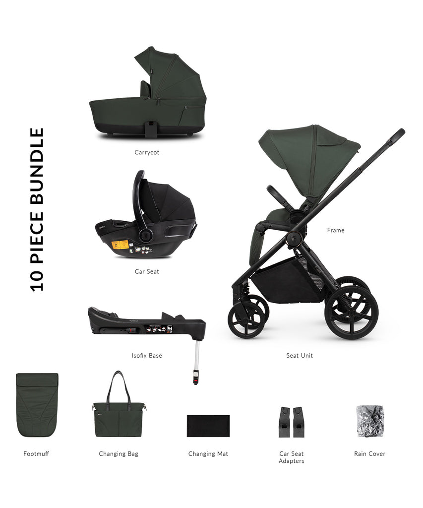 Venicci Claro 3-in-1 Travel System + Base | Forest