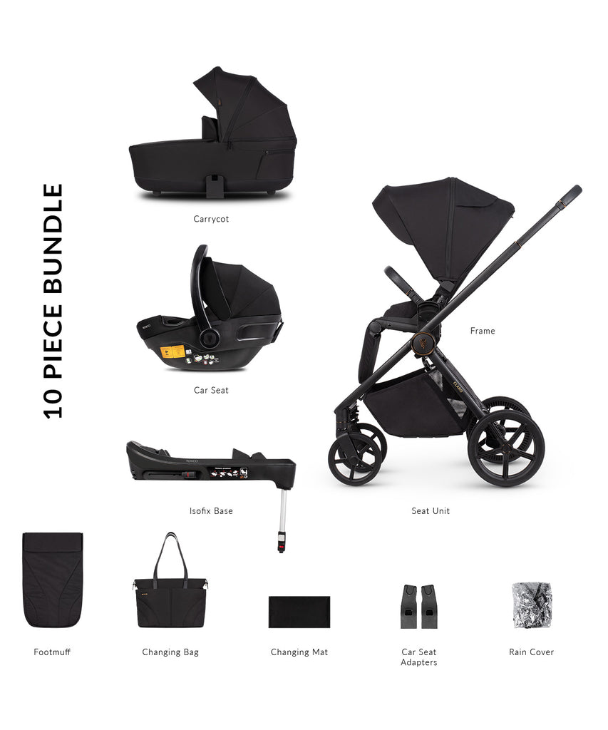 Venicci Claro 3-in-1 Travel System + Base | Noir