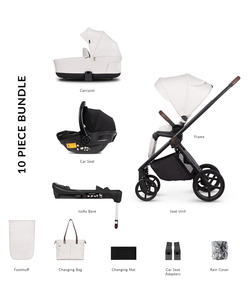 Venicci Claro 3-in-1 Travel System + Base | Vanilla