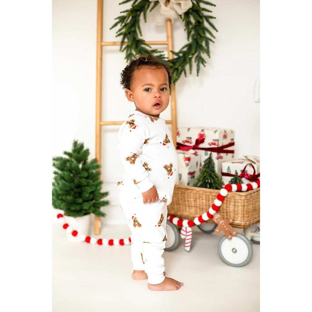 Cozy Crew Club Christmas Bear Bamboo & Organic Cotton Two-Piece Set Long Sleeve Pyjamas