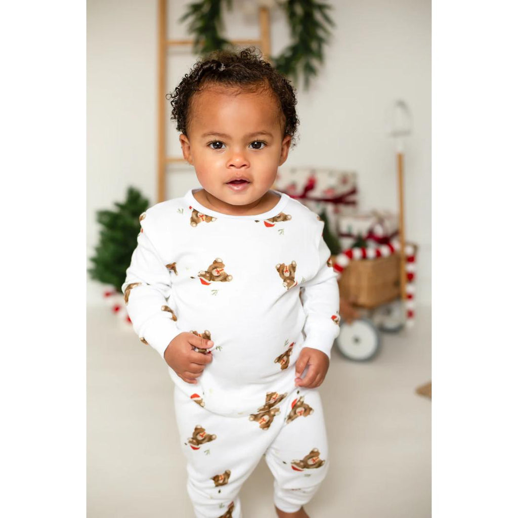 Cozy Crew Club Christmas Bear Bamboo & Organic Cotton Two-Piece Set Long Sleeve Pyjamas