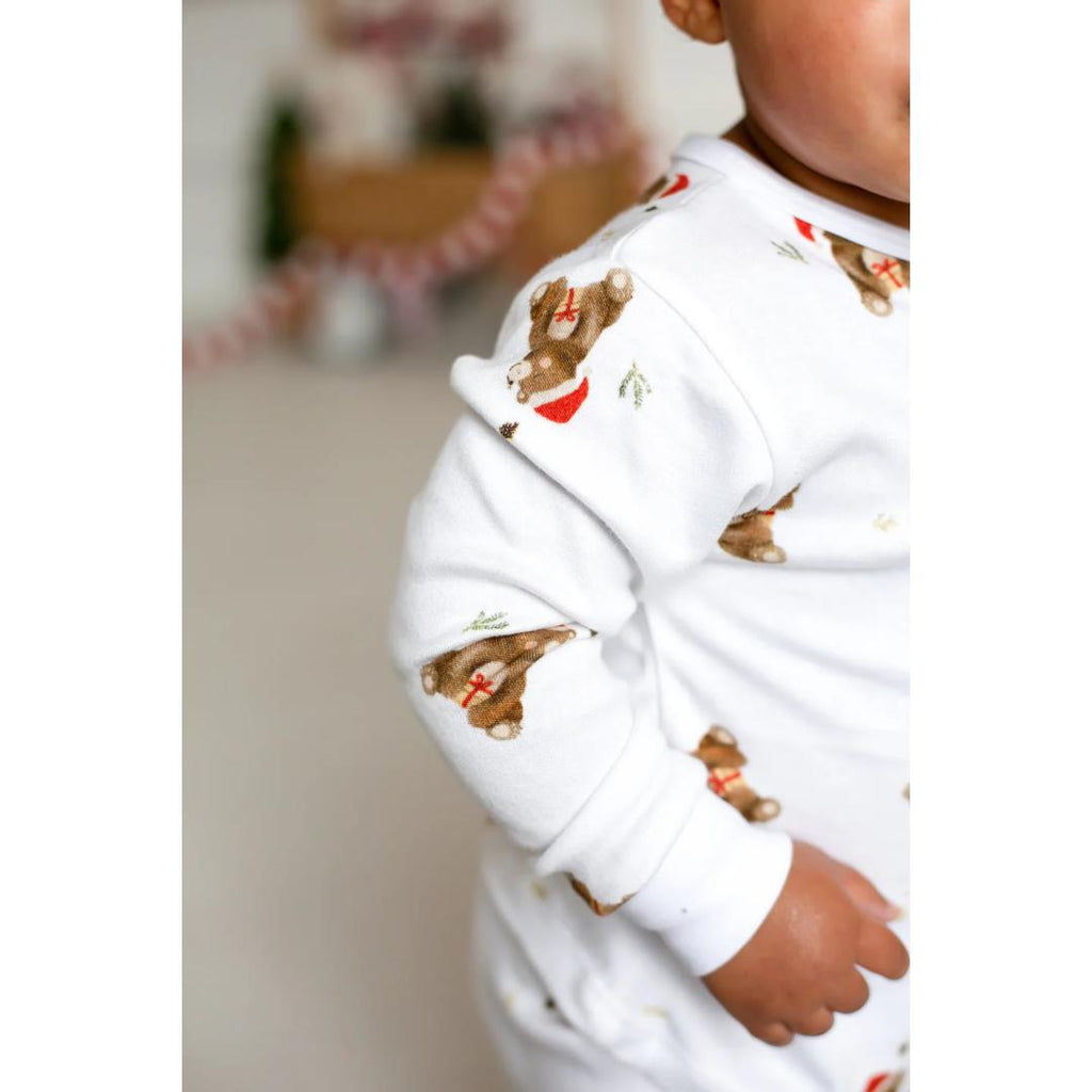 Cozy Crew Club Christmas Bear Bamboo & Organic Cotton Two-Piece Set Long Sleeve Pyjamas