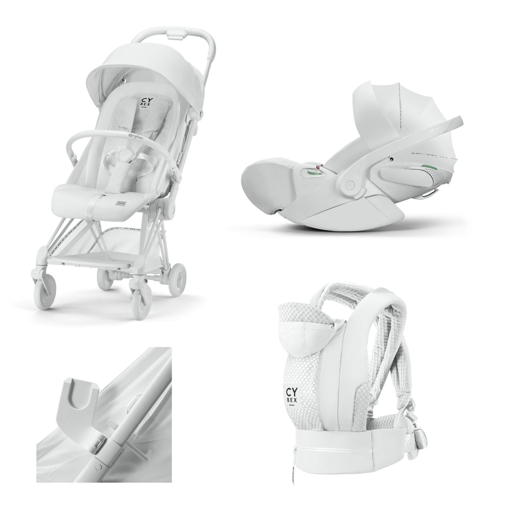 CYBEX COYA Stroller, Cloud T & Carrier Bundle – Urban Mobility Collection | White