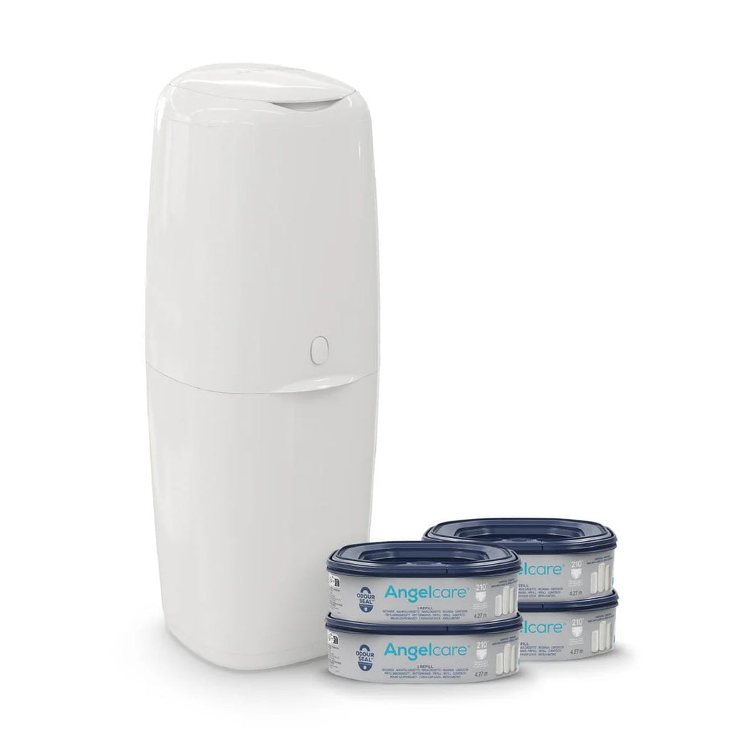 Angelcare Classic XL Nappy Bin (Starter Set) | White