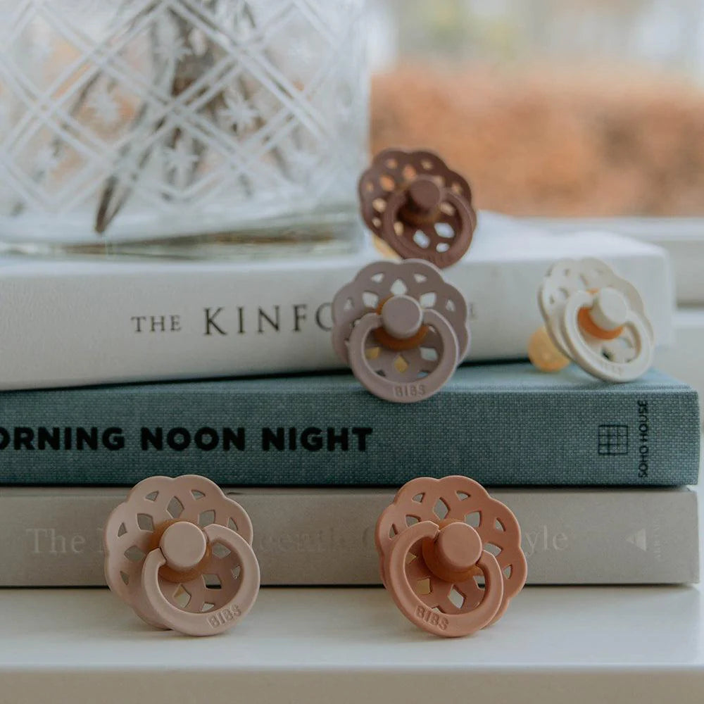 BIBS Pacifier Boheme 2 PACK Latex Size 2 | Dark Oak/Blush