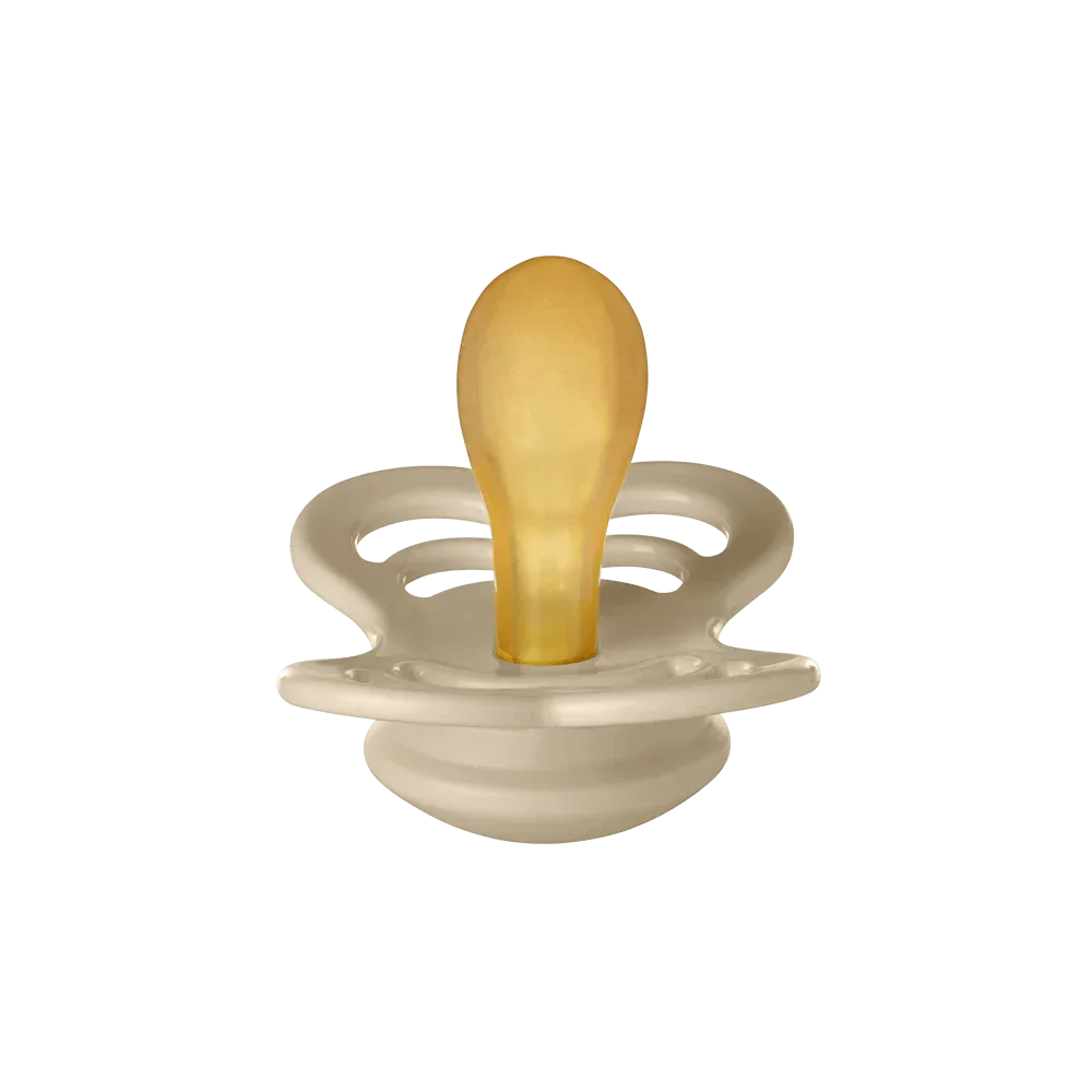 BIBS Pacifier Supreme 2 PACK Latex Size 1 | Vanilla/Dark Oak
