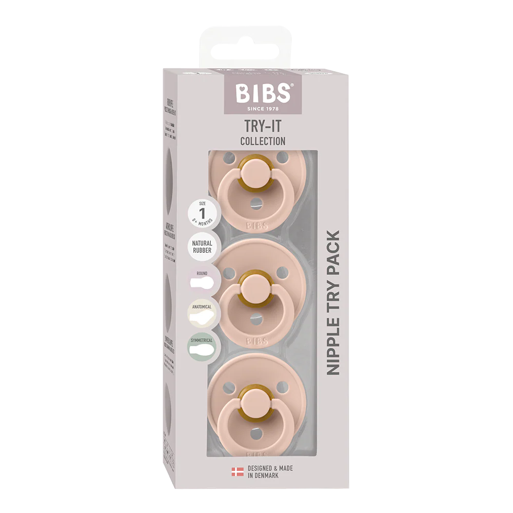 BIBS Pacifiers Try-it Colour 3 PACK | Blush