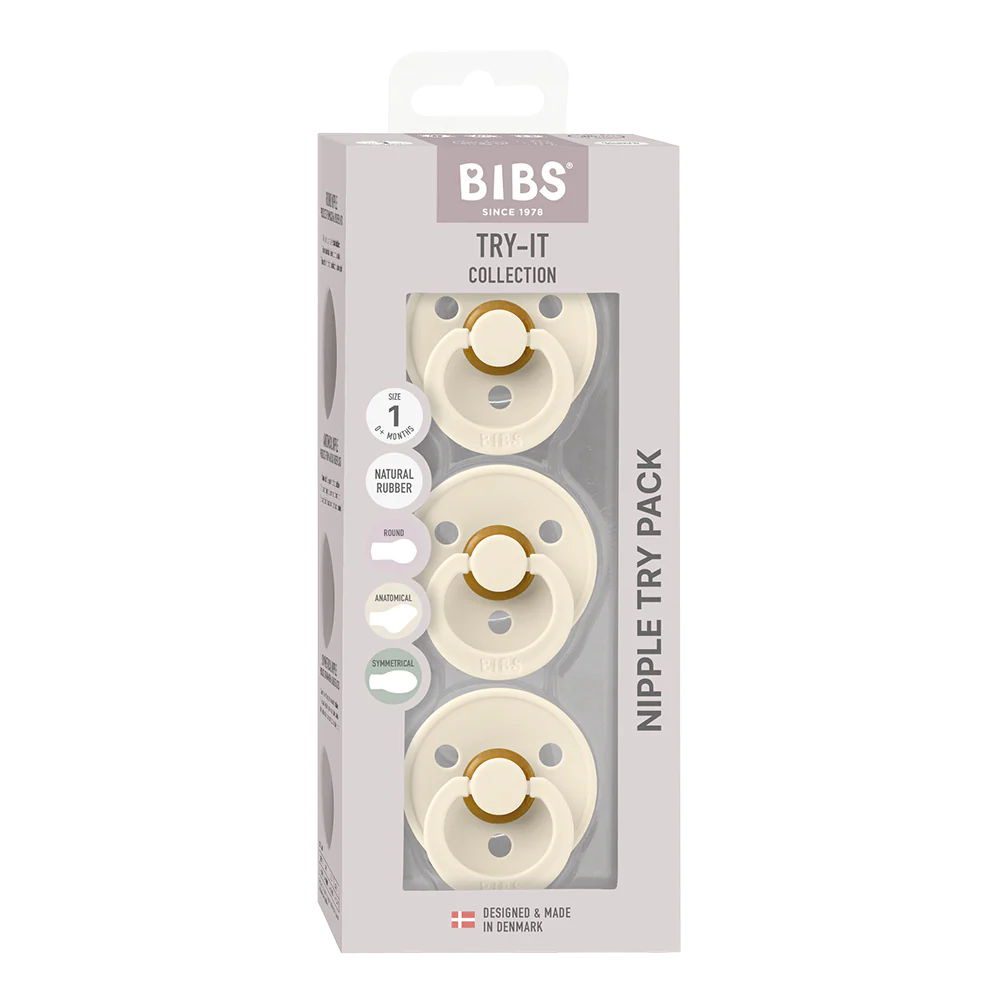 BIBS Pacifiers Try-it Colour 3 PACK | Ivory
