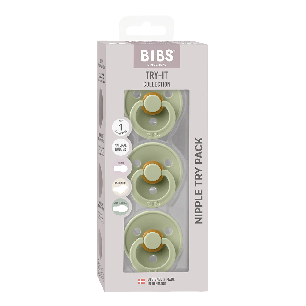 BIBS Pacifiers Try-it Colour 3 PACK | Sage
