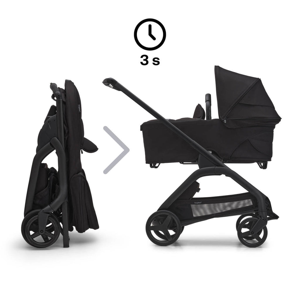 Bugaboo Dragonfly + Cabriofix Ultimate Travel System Bundle - Midnight Black