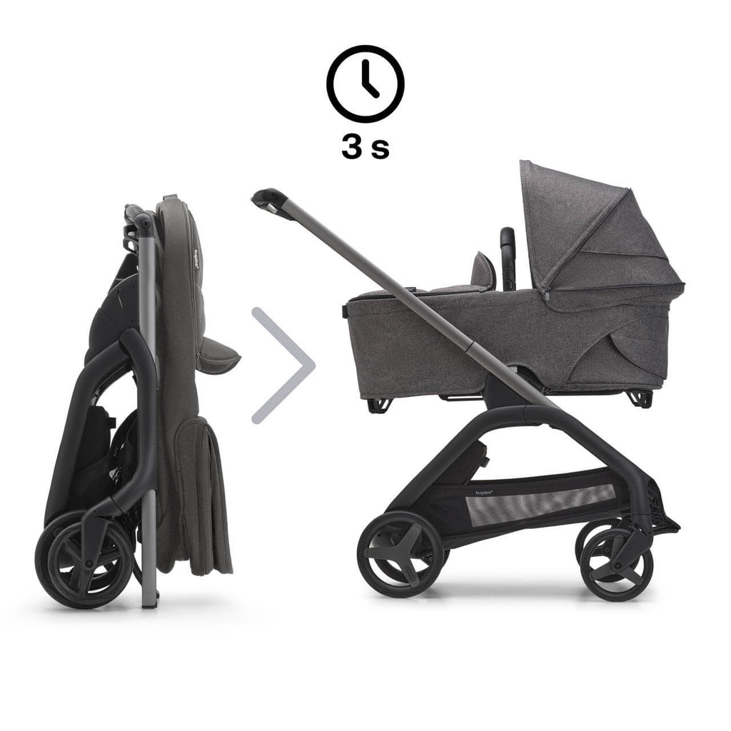 Bugaboo Dragonfly + Cabriofix Ultimate Travel System Bundle - Grey Melange