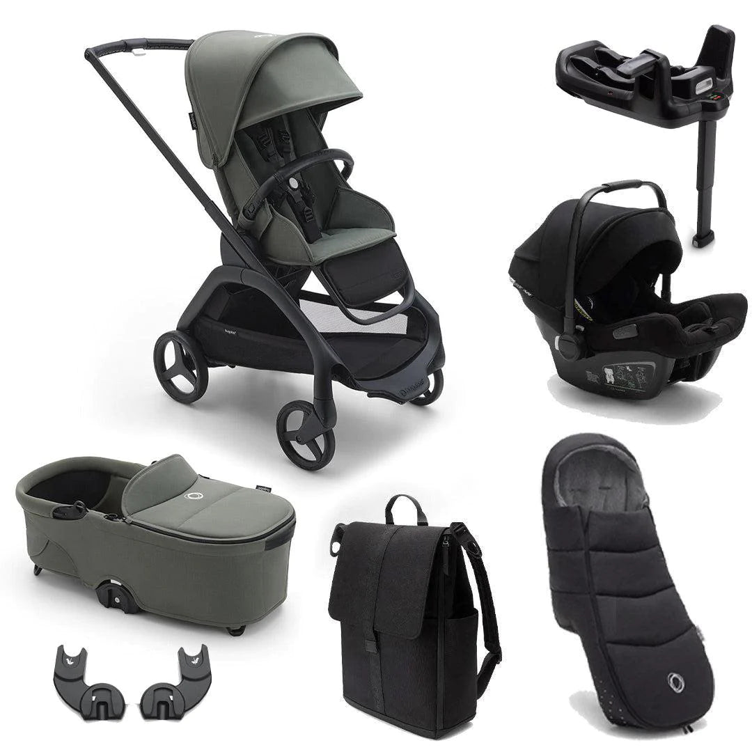 Bugaboo Dragonfly Turtle Ultimate Travel System Bundle Forest Gree