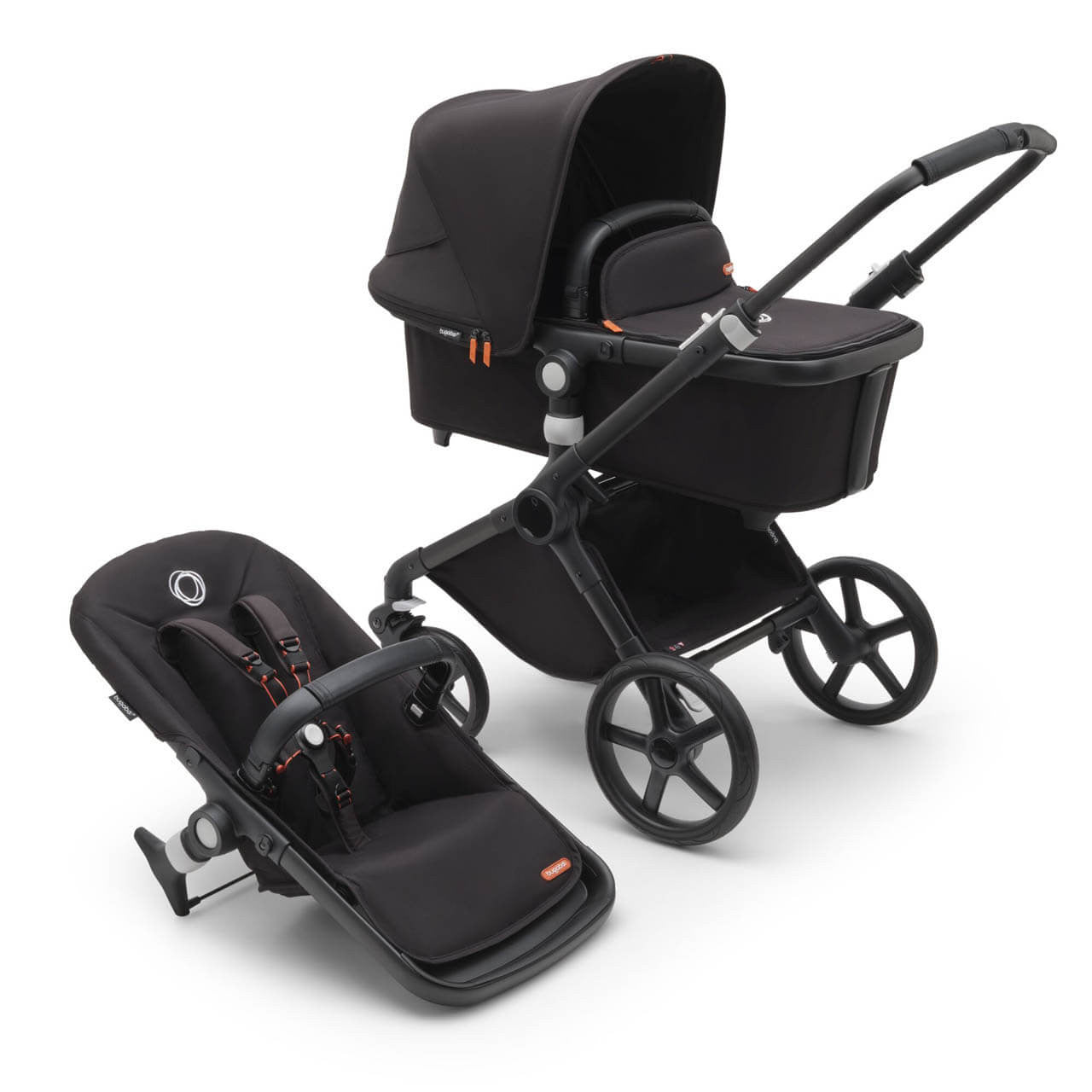bugaboo fox 3 black Bugaboo Fox Cub Carrycot & Pushchair