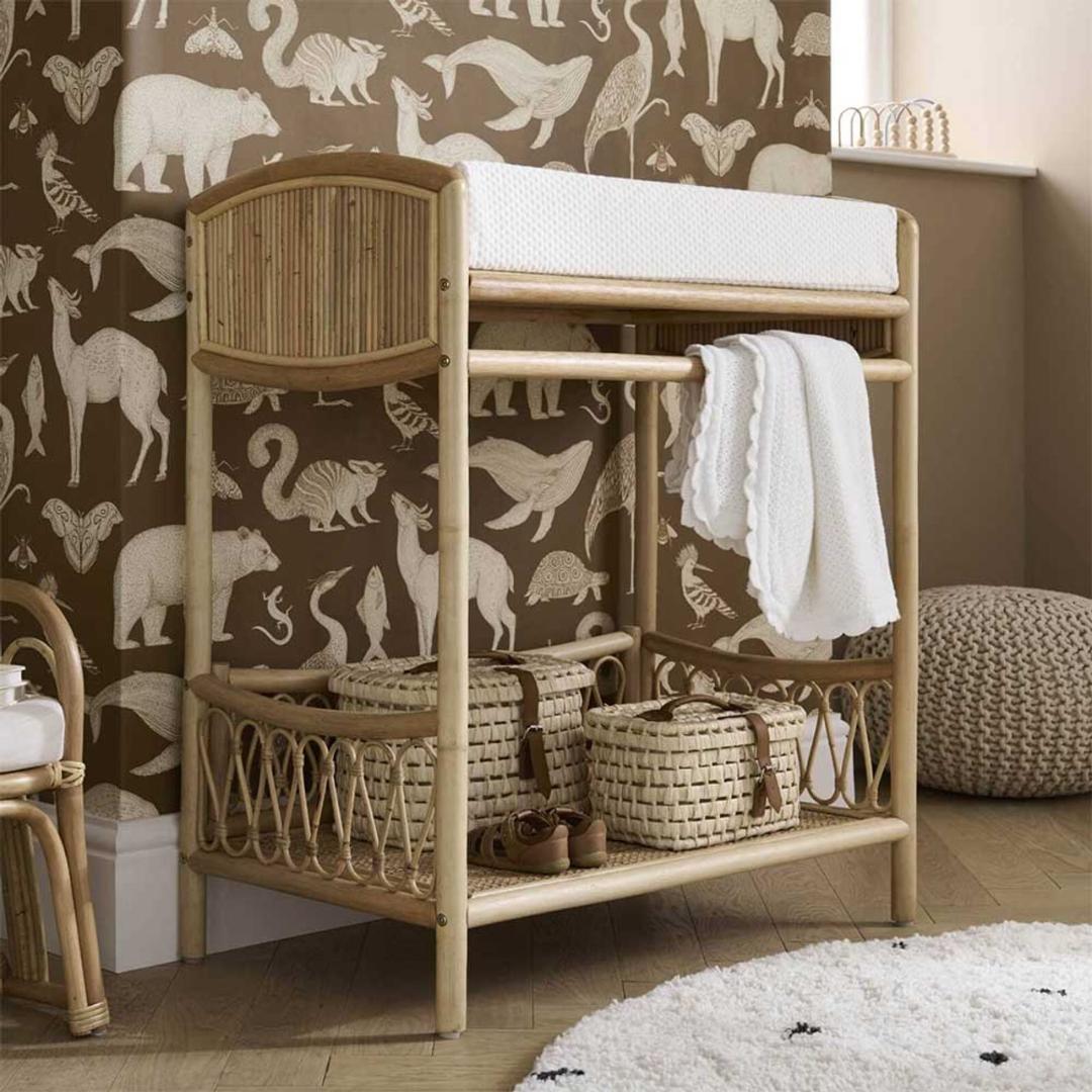 CuddleCo Aria Changer with Hanging Rail - Rattan