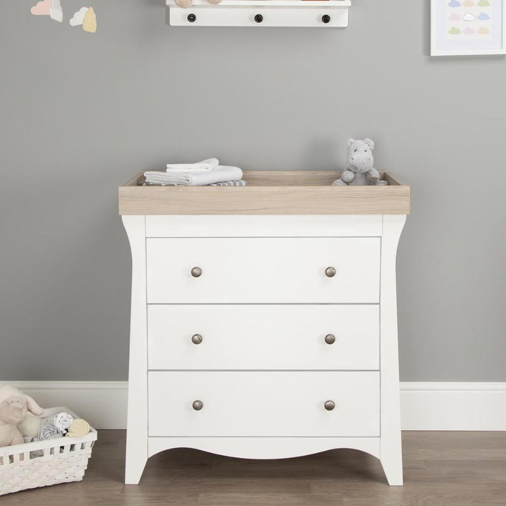 CuddleCo Clara 2 Piece Nursery Room Set - White/Driftwood Ash