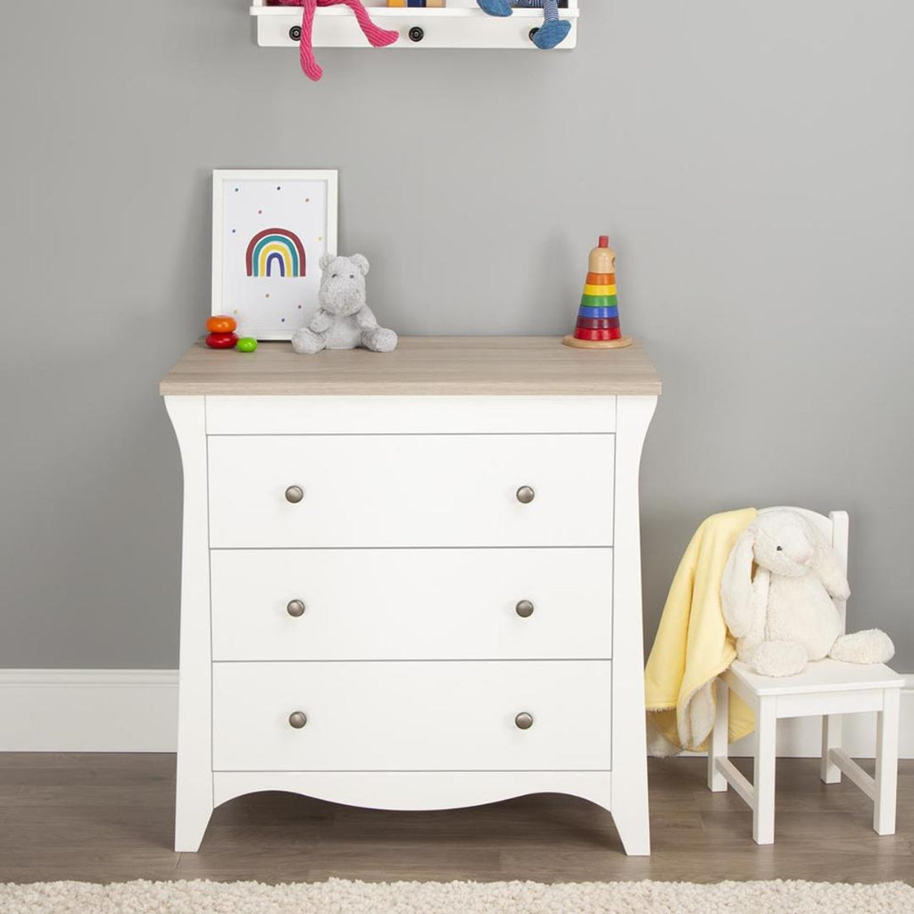 CuddleCo Clara 2 Piece Nursery Room Set - White/Driftwood Ash