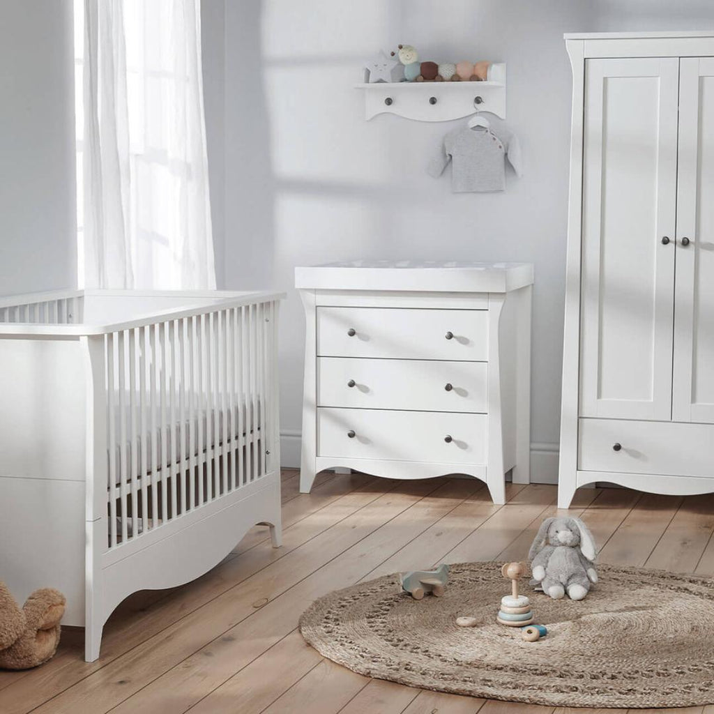 CuddleCo Clara 3 Piece Nursery Room Set - White