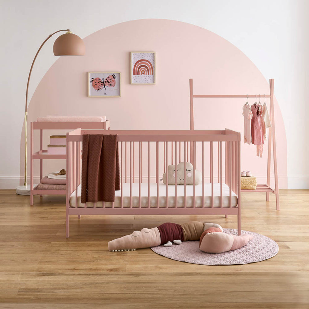 CuddleCo Nola 3 Piece Nursery Furniture Set - Blush Pink