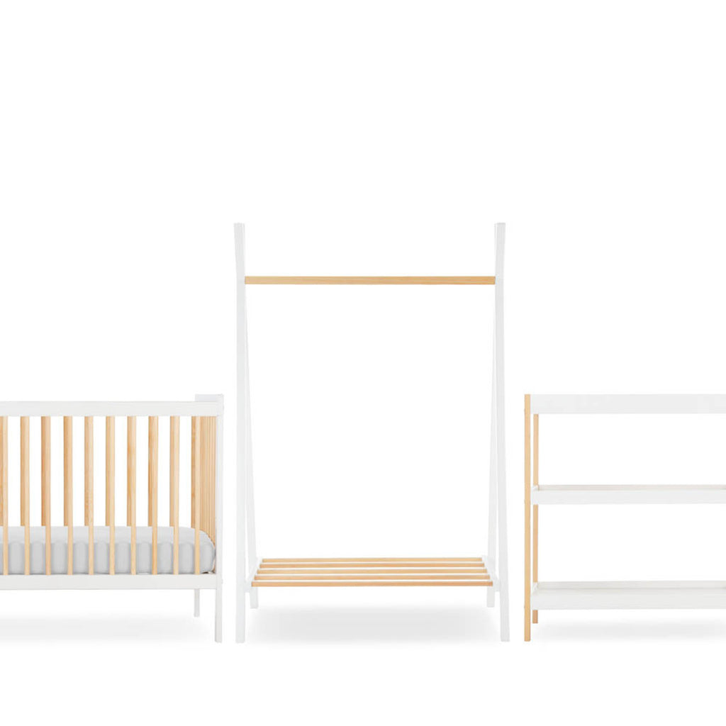 CuddleCo Nola 3 Piece Nursery Furniture Set - White & Natural