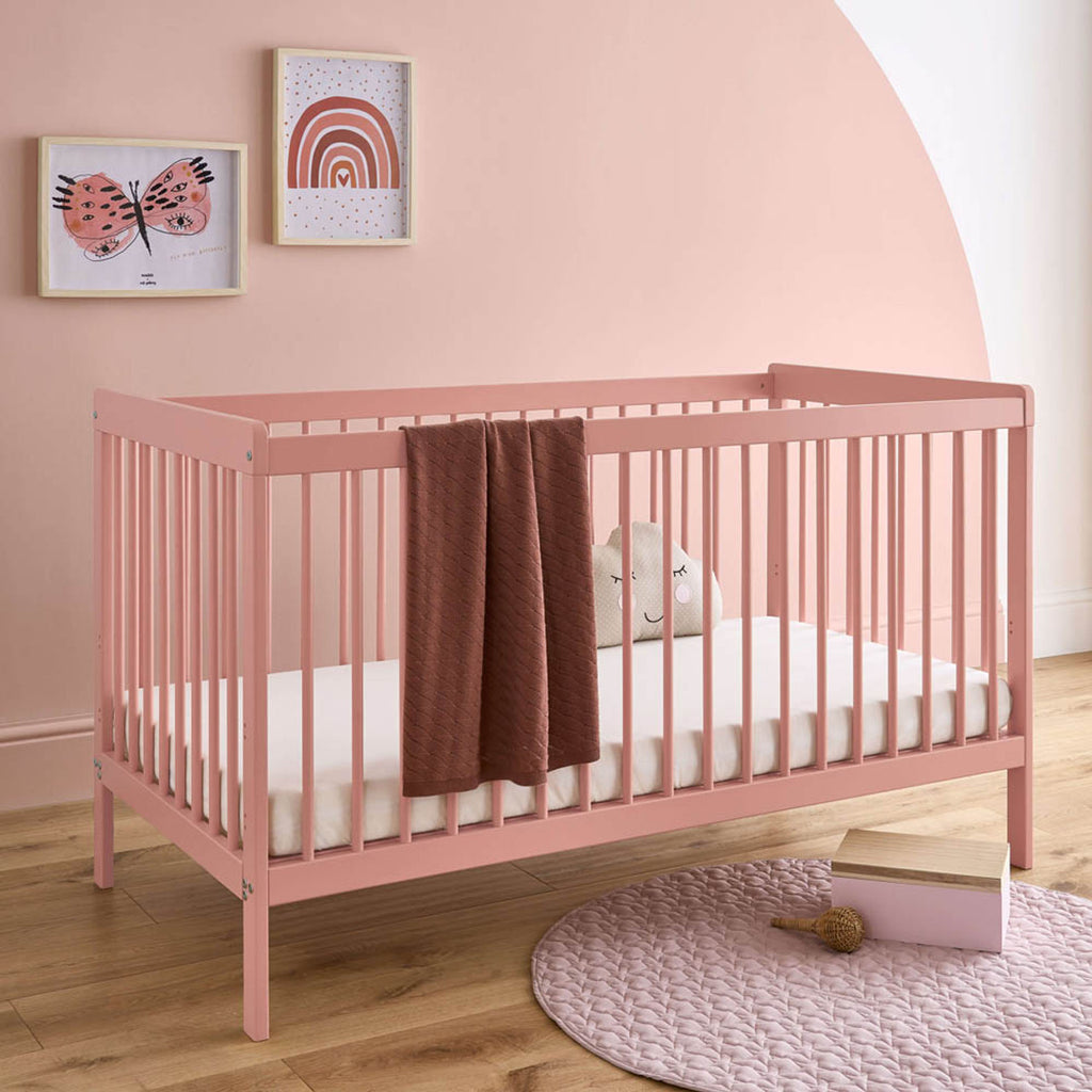 CuddleCo Nola Cot Bed - Blush Pink