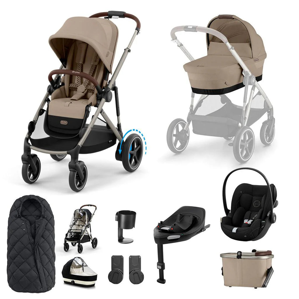 Cybex e-Gazelle S Pushchair Cloud G Luxury Bundle  - Taupe | Almond Beige