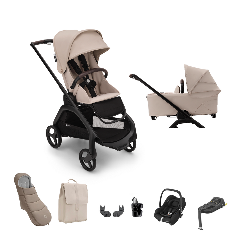 Bugaboo Dragonfly + Cabriofix Ultimate Travel System Bundle - Desert Taupe