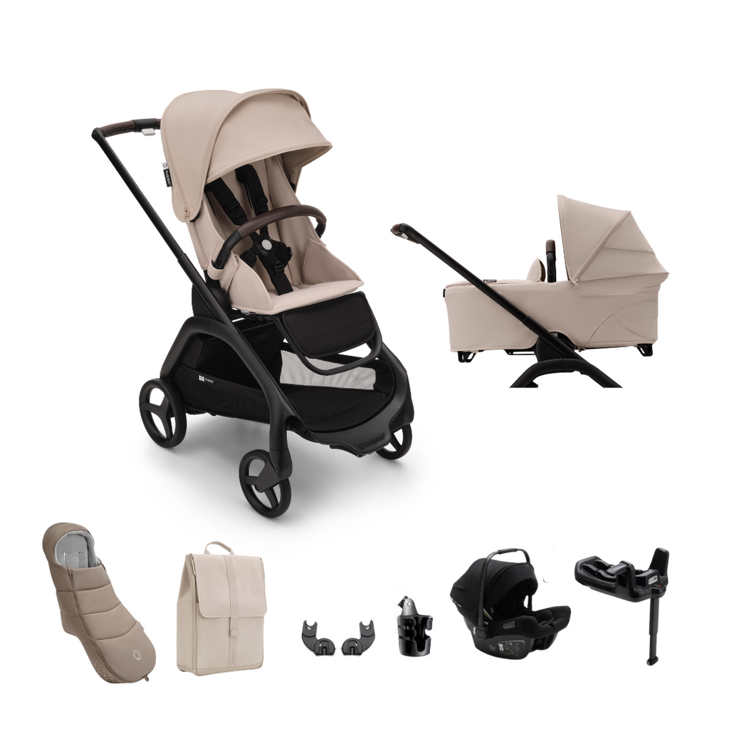 Bugaboo Dragonfly + Turtle Ultimate Travel System Bundle - Desert Taupe