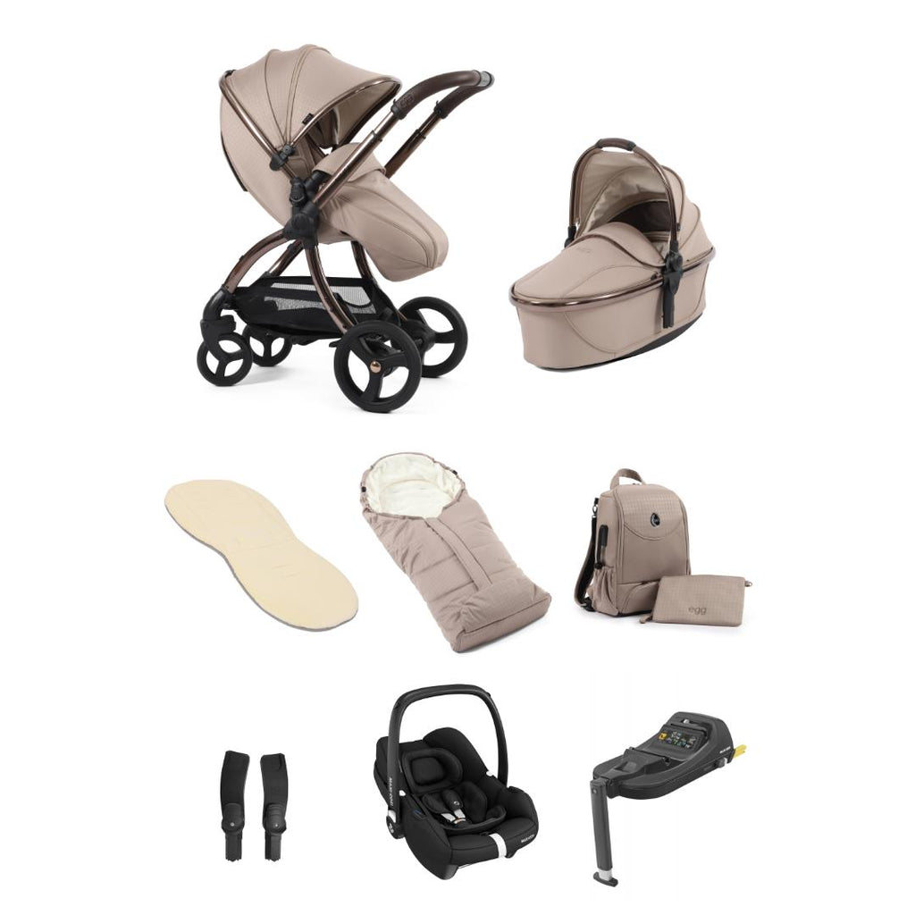 Egg3 Maxi-Cosi Cabriofix Bundle- Almond Houndstooth