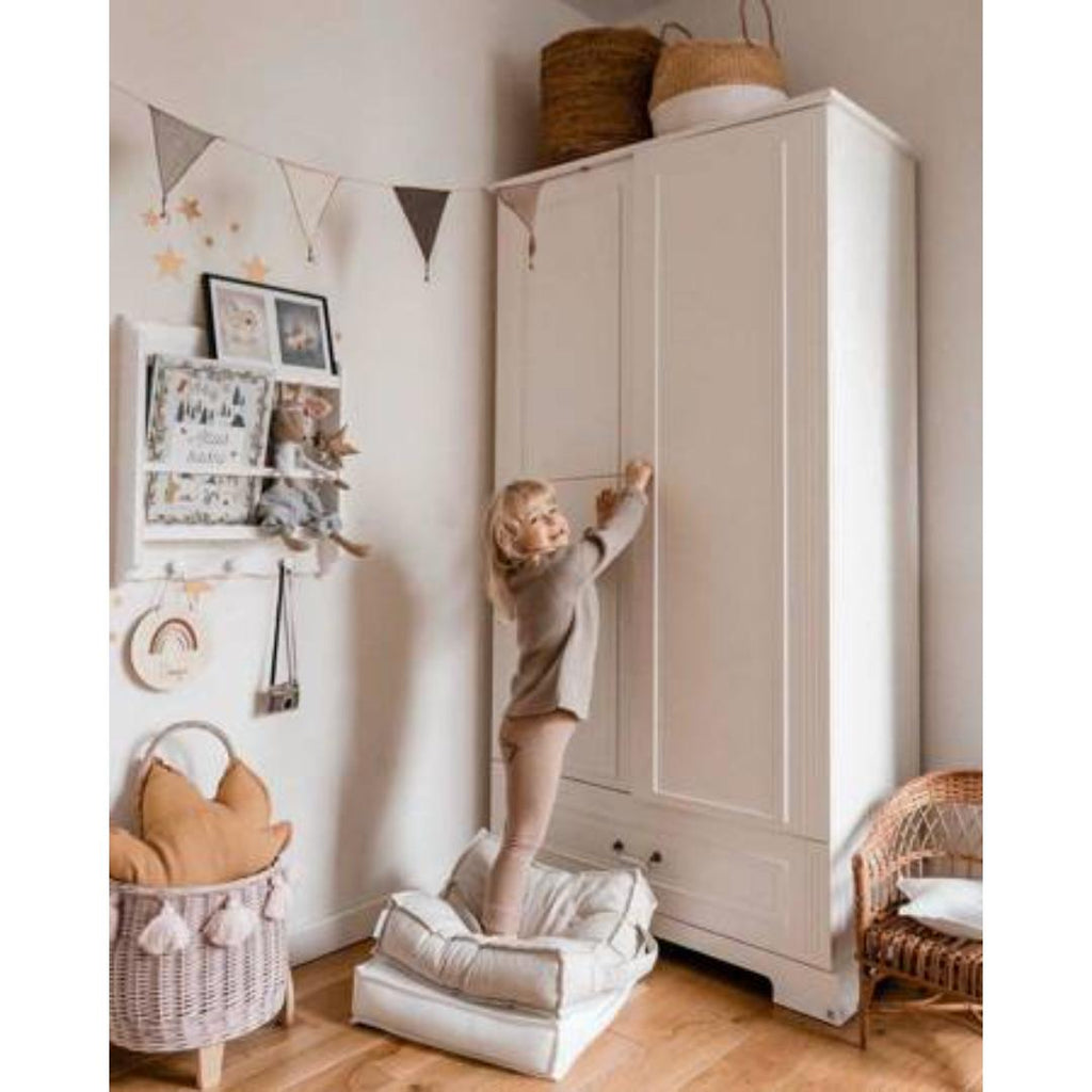 Ines 2-Door Tall Wardrobe - Elegant White