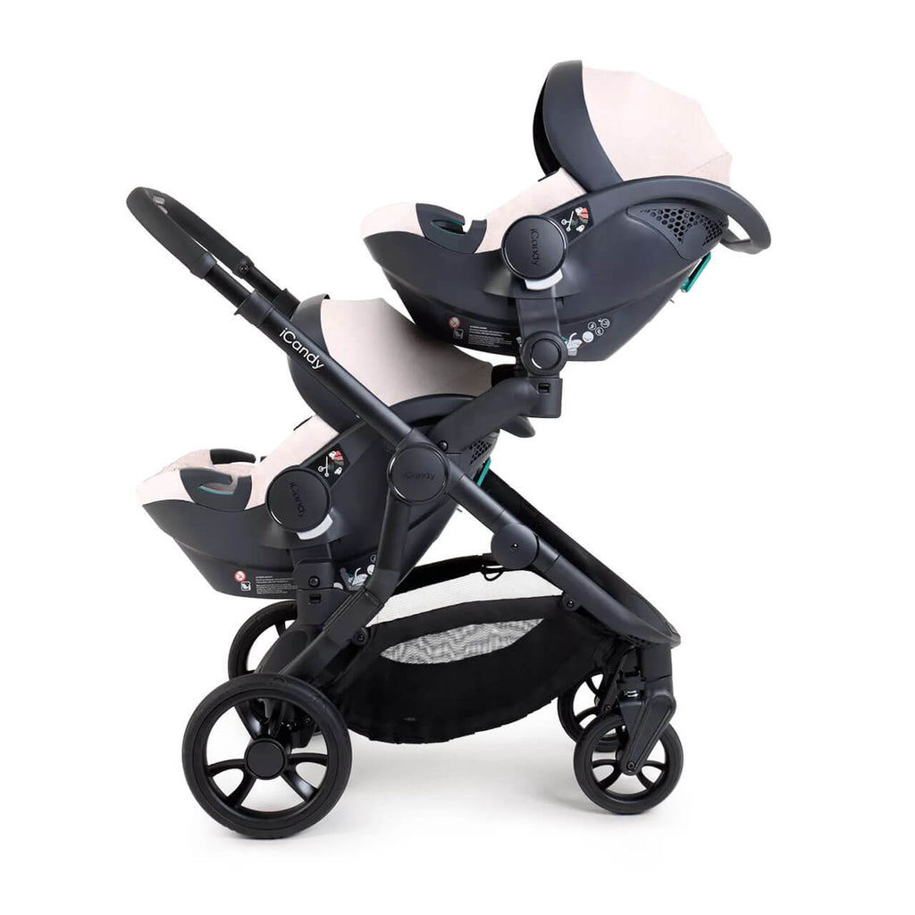 iCandy Orange 4 Complete Twin Travel System Bundle | Latte on Black