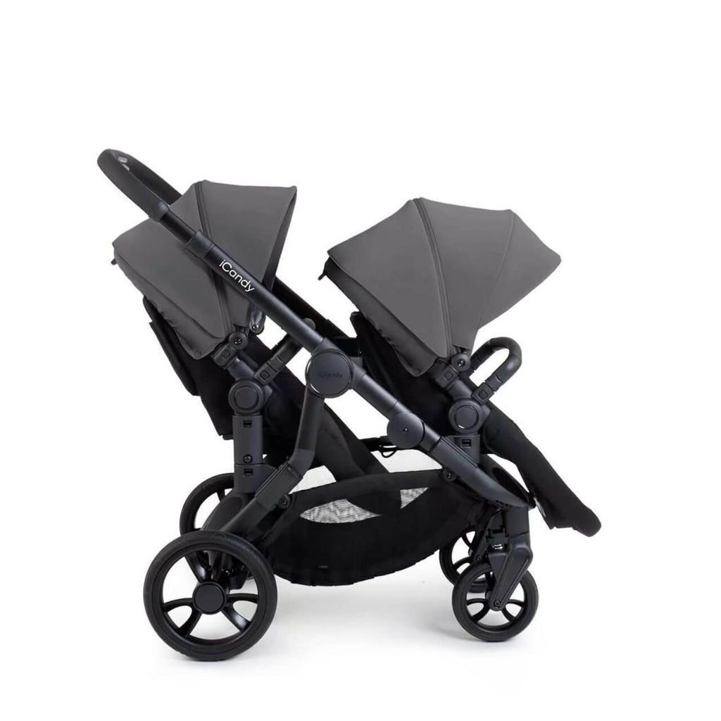 iCandy Orange 4 Double Pushchair Bundle | Fossil on Black